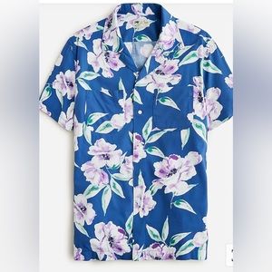 JCrew COTTON-VISCOSE CAMP-COLLAR SHIRT IN PRINT size S